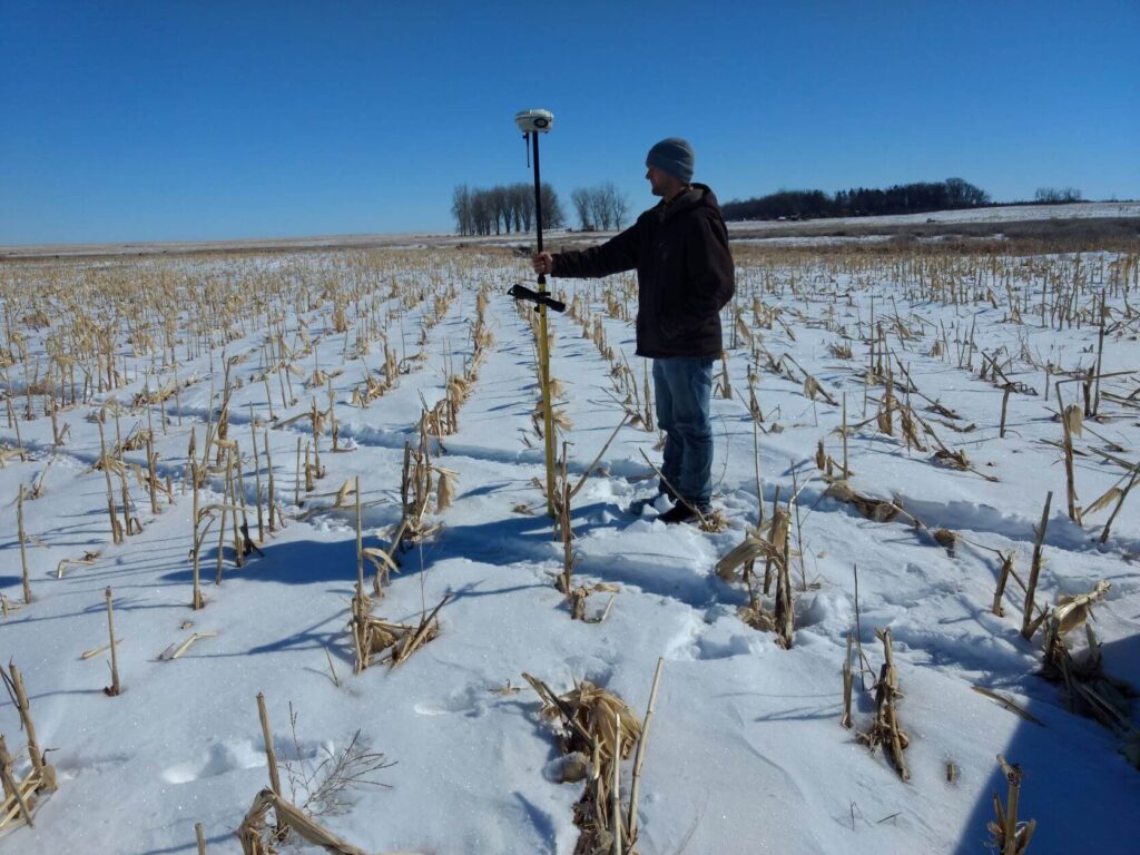 man in snowy field