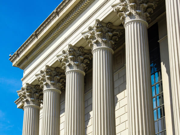 pillars of front building