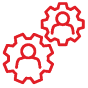 icon of 2 cogs with people inside of them