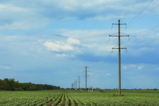 field with transmission poles