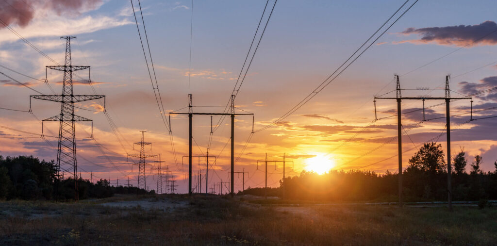 transmission lines in the sun