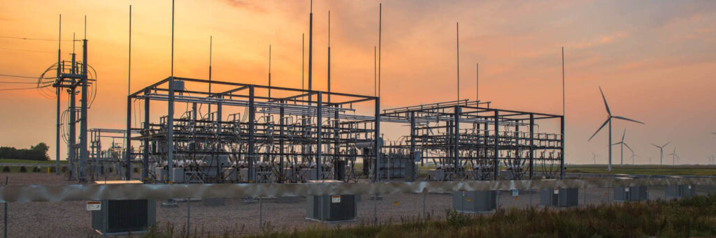 substation and wind turbines