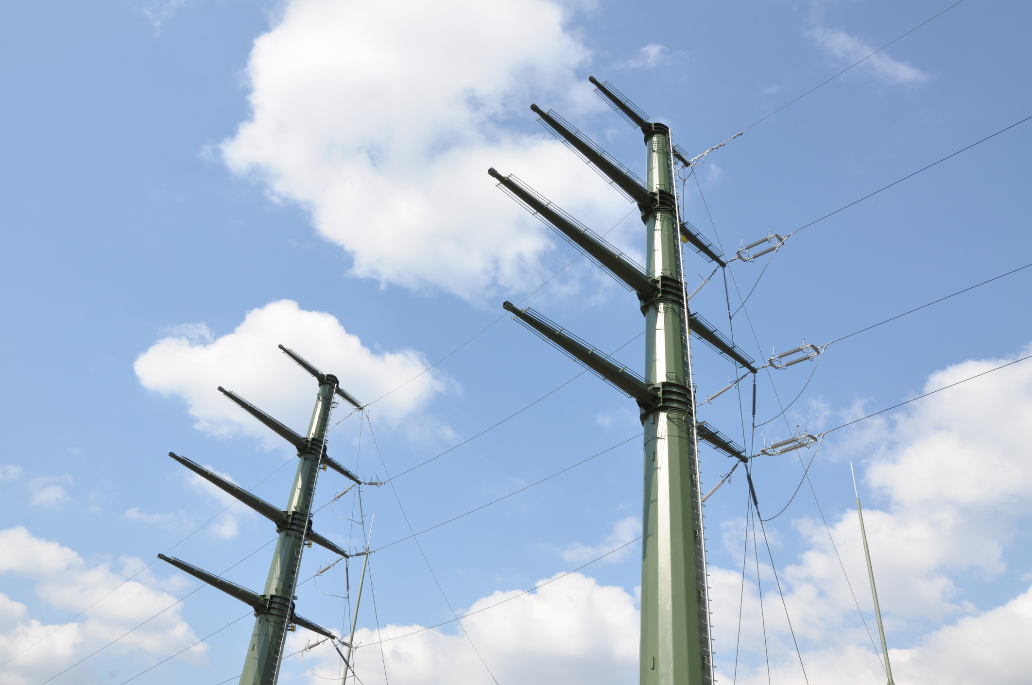 power lines in the clouds