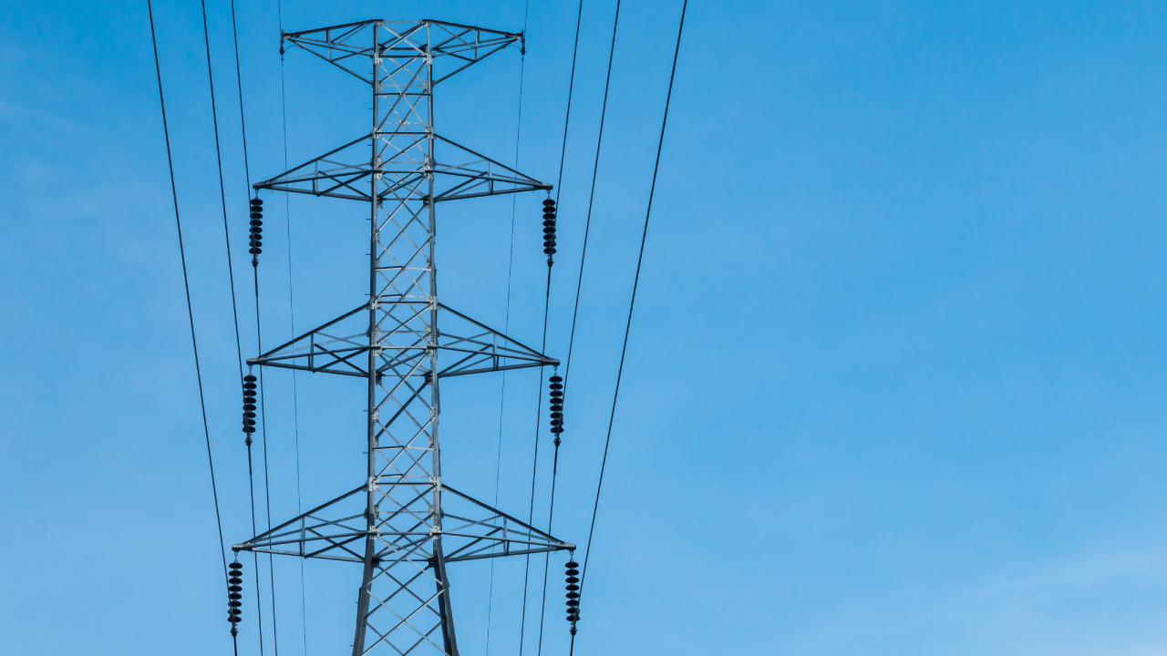 Power T-Line in blue sky