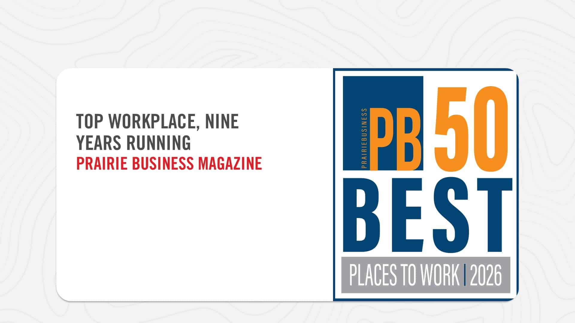 Prairie Business 2026 top 50 Award